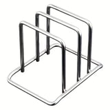 1pc Space-Saving Stainless Steel Pot Lid and Cutting Board Organizer Combo - Heavy-Duty Countertop Rack, kitchen organizer