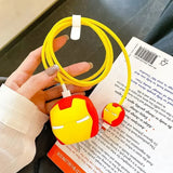 4Pcs Set Cable Protector for iPhone / iPad 18W/20W Charger Protector Case 3D Cartoon Cable Management Phone Wire Cord Organizers