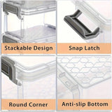 10 Transparent Plastic Storage Boxes with Gray Clasp - Stackable Small Organizer Bins for Craft Materials, Beads, Candy - Durabl