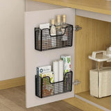 Punch-free Kitchen Cabinet Door Storage Box Iron Rack Wall-mounted Cabinet Plastic Wrap Rack Bathroom Refrigerator Rack