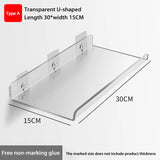 Self Adhesive Storage Shelf Wall-mounted Storage Rack Removable Bathroom Shower Organizer Kitchen Wardrobe Bathroom Accessories