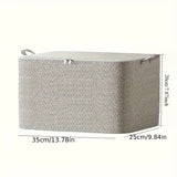 1PC Large Foldable Storage Box with Lid, Heavy-Duty Collapsible Non-Woven Fabric Chest for Under Bed, Wardrobe & Moving