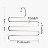 1PC Stainless Steel Pants Rack Five-Layer Multi-Functional Hanger Multi-Layer Pants Storage Rack Home