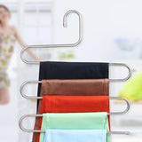 1PC Stainless Steel Pants Rack Five-Layer Multi-Functional Hanger Multi-Layer Pants Storage Rack Home
