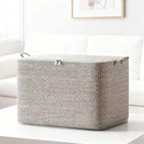 1PC Large Foldable Storage Box with Lid, Heavy-Duty Collapsible Non-Woven Fabric Chest for Under Bed, Wardrobe & Moving