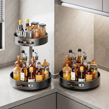 360° Rotating Kitchen Spice Rack Carbon Steel Lazy Susan Turntable Organizer for Pantry Cabinet Countertop