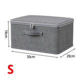 Foldable Storage Box with Cover,Clothes Storage Box with Zipper,Large Capacity Quilt Storage Box Wardrobe Underwear Organizer Bo