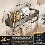 Bathroom Suction Cup Storage Rack Shower Caddy Multi-Functional Towel Holder For Organizing And Drying