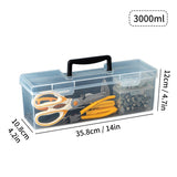 WORTHBUY Multifunctional Tool Organizer Transparent Tool Storage Case With Handle Tools Dustproof Storage Box Large Capacity