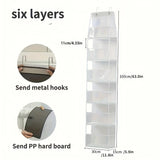 4/6 Layer Hanging Organizer Behind The Door Storage Bags For Clothes Miscellaneous Closet Bedroom Dorm Storage Hanger Rack