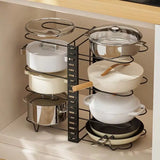 8 Tier Pot Organizers Rack With 3 DIY Methods, Adjustable Pan Organizer Under Cabinet Kitchen Organization And Storage Pots And Pans Organizer Under Cabinet