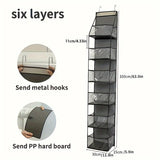 4/6 Layer Hanging Organizer Behind The Door Storage Bags For Clothes Miscellaneous Closet Bedroom Dorm Storage Hanger Rack