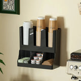 Countertop Wall-mounted Coffee Organizer Cup Condiment Storage Rack Household Bar Accessories