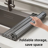 Foldable Heavy Duty Roll-Up Dish Drainer - Space Saving Adjustable Height Heat Resistant and Detachable Sink Storage Rack Withr