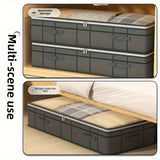2-Pack Under-Bed Storage Bins, Large Capacity, Dustproof & Moistureproof with Clear Window Lid, Space-Saving Organizer