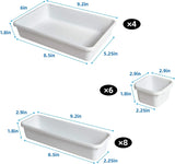 18 Pcs Interlocking Drawer Organizer Set - White Plastic Dividers for Kitchen, Office, Bathroom