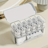 Transparent Desktop Cable Organizer Box with Lid Cord & Charger Storage Solution,No Power Needed,Compact Design for Home Storage