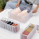 1-2PC 6/7/11 Grids Closet Organizer for Socks Home Separated Underwear Storage Box Jeans Bra Organizer Foldable Drawer Organizer