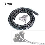 2m 8/10/16/22/28/32/42mm Cable Protector Wire Organizer Computer Cord Protective Bite Tube Clip Management Tool Spiral Winder