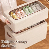 Under Bed Shoe Storage Organizer For Closet Shoes Container Boxes With Sturdy Handles And Clear Window,Foldable Shoe Rack Holder