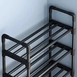 Black Elevated Shoe Rack Small Simple Multi-layer Shoe Cabinet Home Entrance Rental Housing Dormitory Storage Rack