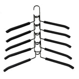 5pcs Heavy Duty Space-Saving Metal Hangers with Non-Slip Foam Pads - Multi-Layer Design for Coats, Sweaters, Suits, and T-Shirts