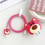 4Pcs Set Cable Protector for iPhone / iPad 18W/20W Charger Protector Case 3D Cartoon Cable Management Phone Wire Cord Organizers