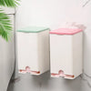 Wall-Mounted Bathroom Organizer - Flip-Top Storage Box for Feminine Care & Cotton Swabs, Water-Resistant Plastic Cabinet