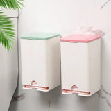 Wall-Mounted Bathroom Organizer - Flip-Top Storage Box for Feminine Care & Cotton Swabs, Water-Resistant Plastic Cabinet
