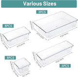 25Pcs Clear Plastic Drawer Organizer Set, 4 Sizes Desk Divider Bins for Makeup Jewelry Gadgets Kitchen Bathroom Office