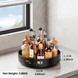 360° Rotating Kitchen Spice Rack Carbon Steel Lazy Susan Turntable Organizer for Pantry Cabinet Countertop