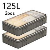 2-Pack Under-Bed Storage Bins, Large Capacity, Dustproof & Moistureproof with Clear Window Lid, Space-Saving Organizer