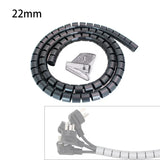 2m 8/10/16/22/28/32/42mm Cable Protector Wire Organizer Computer Cord Protective Bite Tube Clip Management Tool Spiral Winder