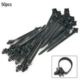 10-100PCS Car Nylon Black Cable Ties Push Mount Wire Harness Fastener Cable Clamp Clips Ties Management Car Wire Organizers