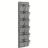 12 Pockets Over the Door Shoe Organizer Large Mesh Pockets With 2 Hooks Transparent Fabric Shoe Rack Storage Bag For Bedroom