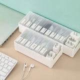 3041 Data Cable Storage Box Desktop Small Box Charger U Disk Drawer Grid Office Good Room Artifact