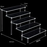Acrylic Riser Display Stand Perfume Organizer Shelves for Amiibo Funko Figures Toys Cupcake Desserts Collection Cosmetic Jewelry