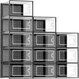 12-Pack Transparent Plastic Stackable Shoe Storage Boxes for Closet Linked Design Sports Shoe Organizers Foldable Shoe Racks