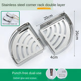 1/2 Layers Corner Shower Shelf Bathroom Shampoo Shower Shelf Holder 304 Stainless Steel Punch Free Kitchen Tripod Corner Stand