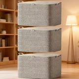 1PC Large Foldable Storage Box with Lid, Heavy-Duty Collapsible Non-Woven Fabric Chest for Under Bed, Wardrobe & Moving