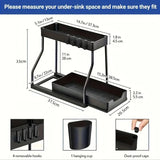 2026 Best-Selling Model -Layer Pull-Out Storage Rack for Kitchen, Office Desk, Bathroom Under-Sink Storage Rack
