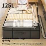 2-Pack Under-Bed Storage Bins, Large Capacity, Dustproof & Moistureproof with Clear Window Lid, Space-Saving Organizer