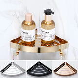 304 Stainless Steel Bathroom Storage Rack Coner Shelf Rose Gold Shower Rack Wall Mounted Organizer Shelf Bahroom Hardware Rack