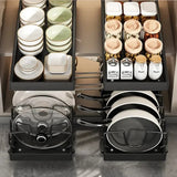 Slide Rail Pull Out Tray Organizer Adjustable Dish Storage Rack Practical Holder For Kitchen Cabinet Pots Pans Household