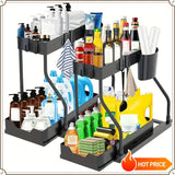 2026 Best-Selling Model -Layer Pull-Out Storage Rack for Kitchen, Office Desk, Bathroom Under-Sink Storage Rack