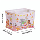 Large Capacity Clothing Sorting Box with Rope HandleCartoon Folding Linen Storage Basket for Toys Underwear Socks Organizer